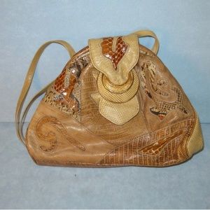 Vintage Tan Sharif snakeskin purse